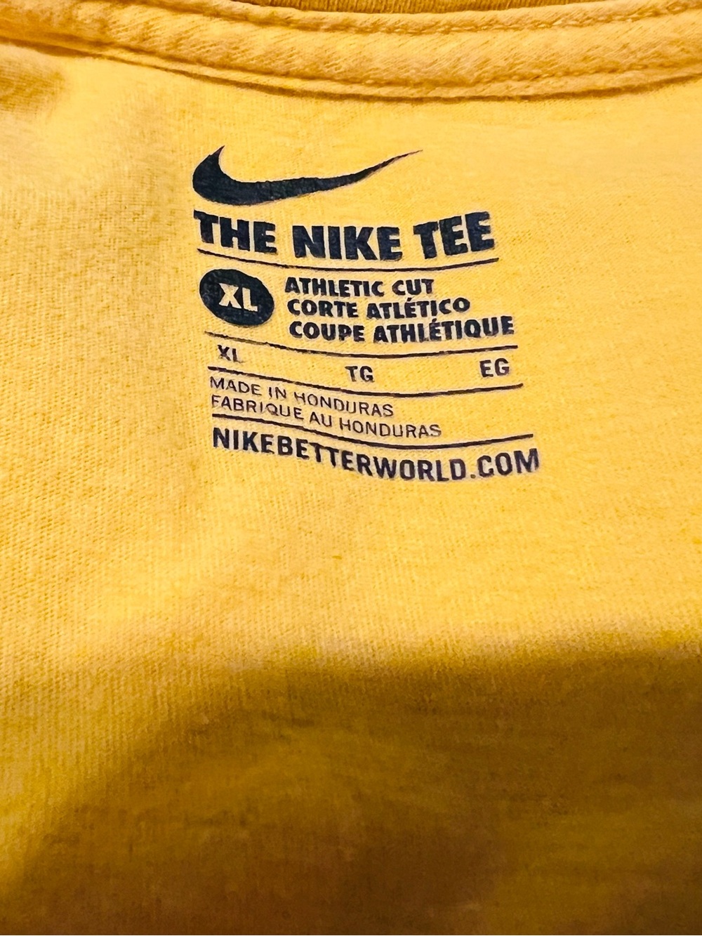 Nike Yellow Long Sleeve Tee XL – Athletic Cut Retro Sport Logo